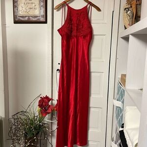 Blondie and Me by Linda Bernell red satin dress